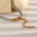 Gold Silver Links Cuban Anti Tarnish Stainless Steel Necklace Women Bulk