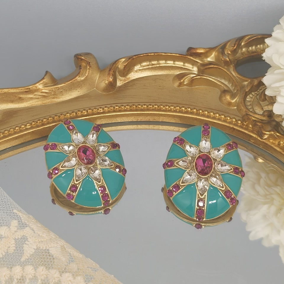 Multi Color Abstract Geometric Gold Beads Dangler Earrings Women Bulk