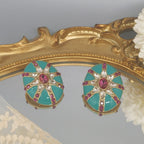Multi Color Abstract Geometric Gold Beads Dangler Earrings Women Bulk