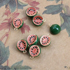 Designer Multi Color Fruit Charm Enamel Gold CZ Copper Pendant Bulk