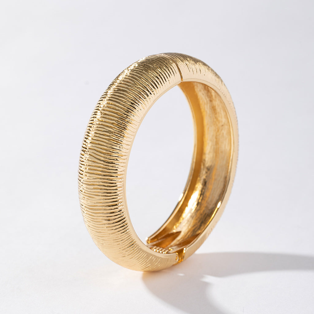 Wrinkled 18K Gold Silver Anti Tarnish Openable Kada Bracelet Bulk