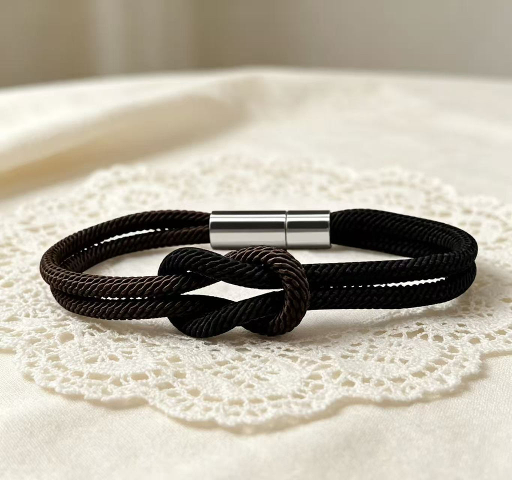 Multi Color Infinity Knot Silver Plain Fabric Bracelet For Women Bulk