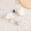 Cloud Star Bow Silver White Blue Anti Tarnish Dangler Tassel Earring For Women