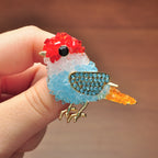 Multi Color Trendy Bird Shape Gold Plated Crystal Brooch For Women Bulk