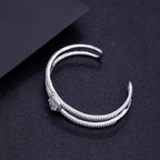 Bulk Heart Layered Silver Plated CZ Anti Tarnish Copper Cuff & Kada