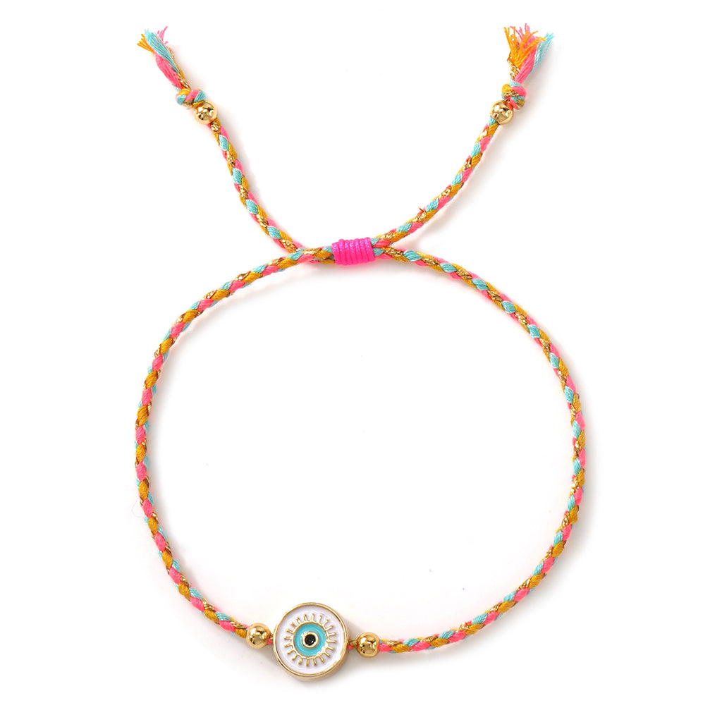 Multi Color Evil Eye Gold Plated Thread Bracelet  For Women Bulk