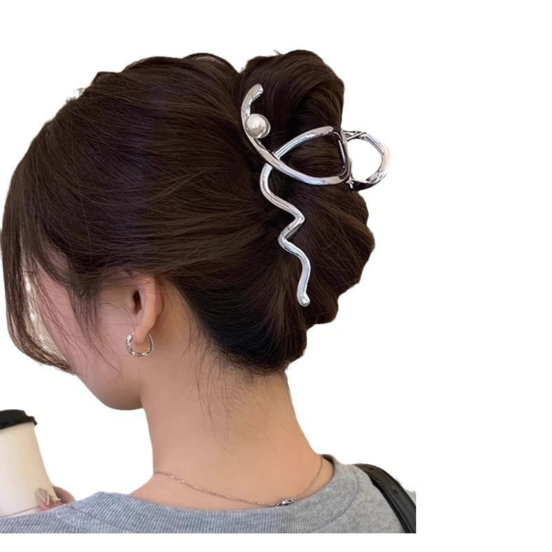 Luxury Hair Claw Clip Gold Plated Pearl Hair Accessories For Women Bulk