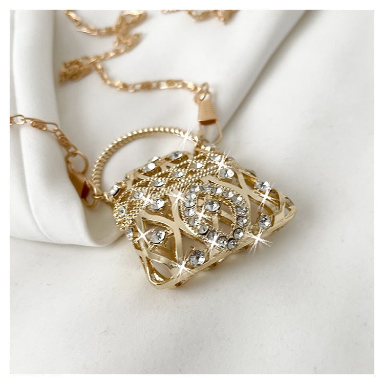 Cubic Zirconia 18K Gold Silver Banquet Shoulder Chain Small Bag Bulk