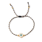 Multi Color Trendy Evil Eye Gold Beads Fabric Bracelet For Women Bulk