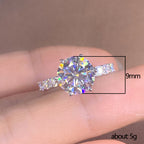Silver Round Cut Cubic Zirconia Brass Anti Tarnish Size Ring Women Bulk