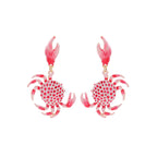 Crab Pink White Sea Face Beach Dangler Earring For Women Bulk