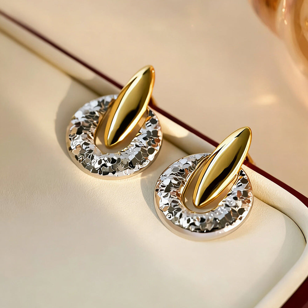 Gold Silver Round Plain Anti Tarnish Copper Hoop Earrings Women Bulk Secondary image