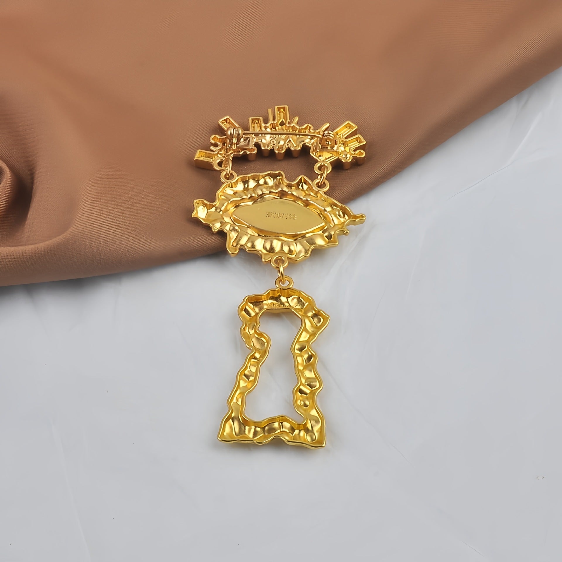 Gold Evil Eye Rhinestone Brooch For Women Bulk Secondary image