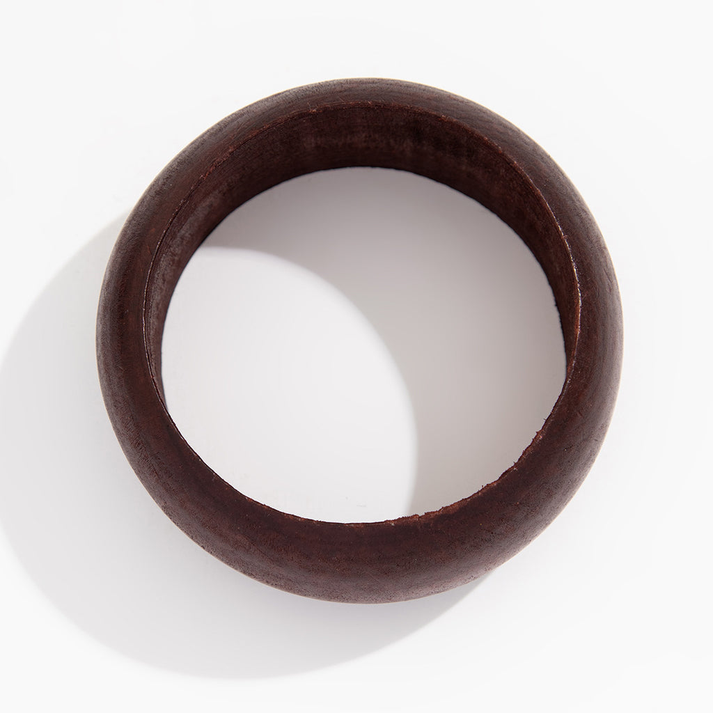 Round Wooden Black Brown Cuff Kada Bracelet For Women Bulk