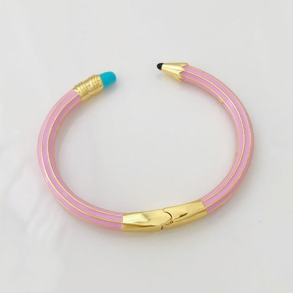 Trendy Pencil Style Gold Enamel Anti Tarnish Copper Cuff & Kada Bulk