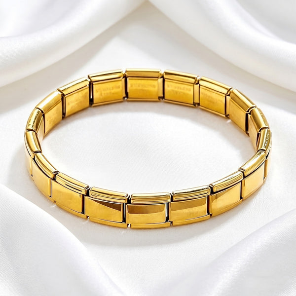 Gold Silver Bricks Anti Tarnish Stainless Steel Bracelet For Women Bulk Main image