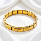 Gold Silver Bricks Anti Tarnish Stainless Steel Bracelet For Women Bulk