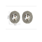 Oval Rhinestone Cubic Zirconia Silver Stud Earring For Women Bulk