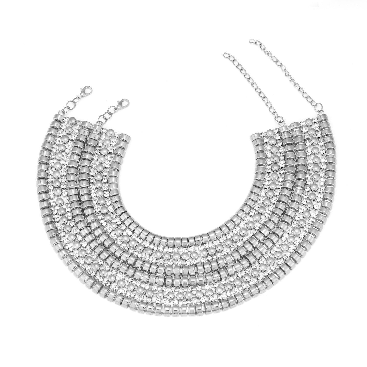 Luxury Multi Layer Gold Silver Plated Crystal Necklace For Women Bulk
