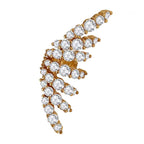Geometric Cubic Zirconia 18K Gold Silver Single Ear Cuff Earring Bulk