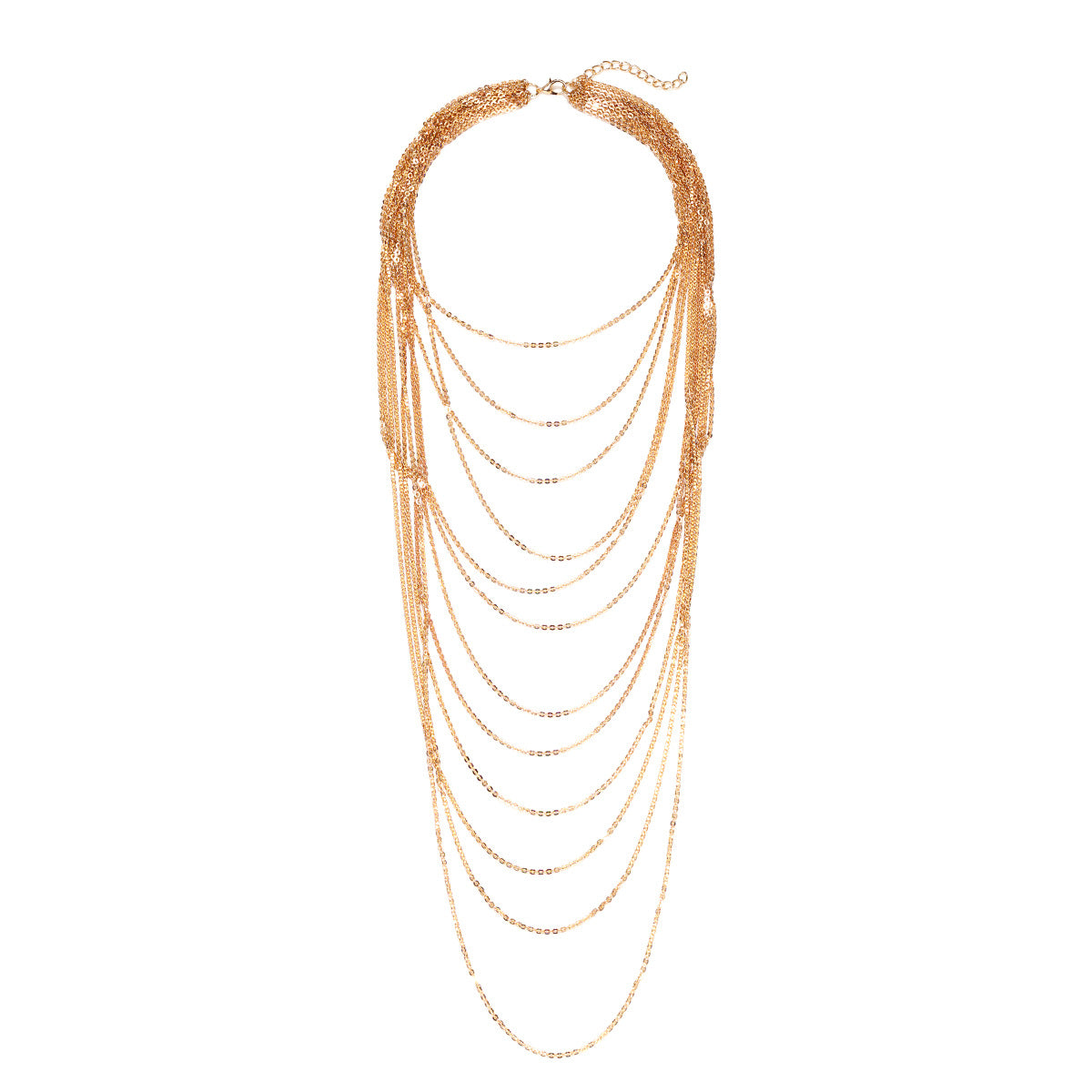 18K Gold Multi-Layer Long Necklace Chain For Women Bulk Main image
