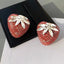 Strawberry Heart 18K Gold Red Cubic Zirconia Stud Earring Women Bulk