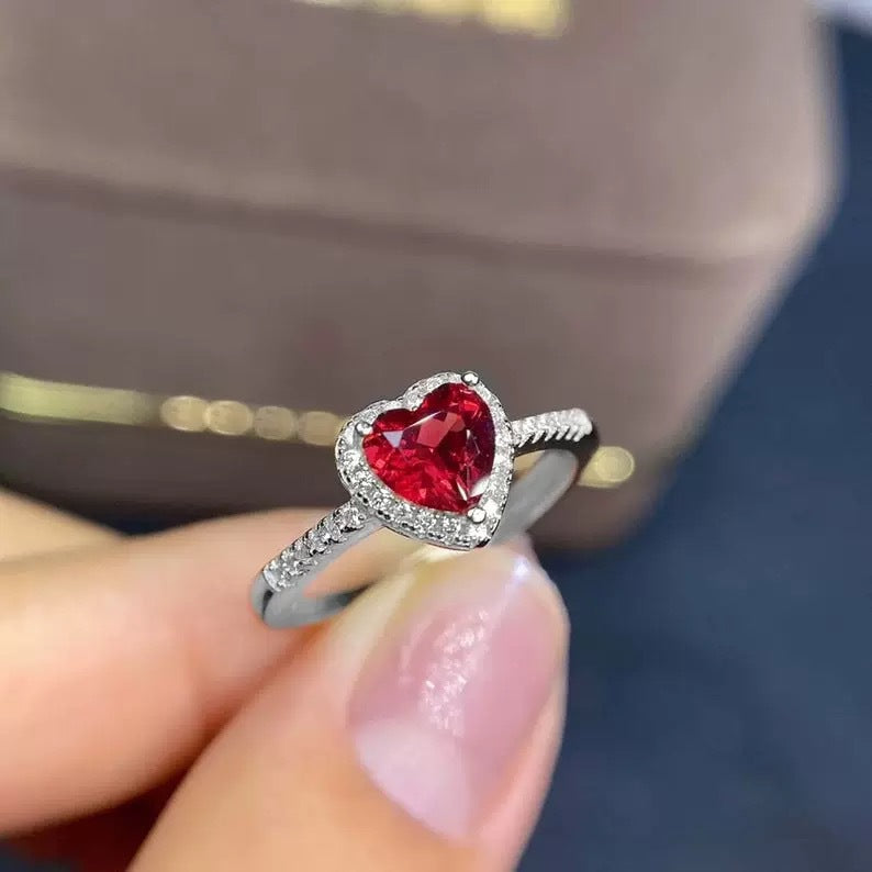 Love Heart Solitaire CZ Silver Anti Tarnish Free Size Ring Bulk