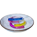 Multicolour Acrylic Resin Yellow Blue Purple Transparent Kada Bangle Bracelet For Women