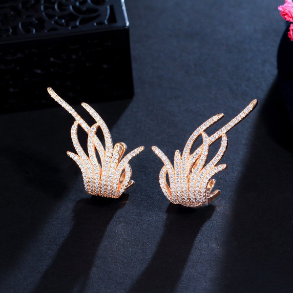 Stylish Glossy 18K Gold White Anti Tarnish Stud Ear Cuff Earring Bulk Main image