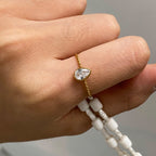 Trendy Sunburst Style Gold CZ Stainless Steel Adjustable Ring Wholesale