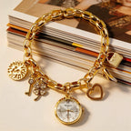 Multi Color Watch Gold Plated Charms Enamel Bracelet For Women Bulk