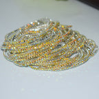 18K Gold Silver Multi Rhinestone Bracelet Bangle Adjustable Women Bulk