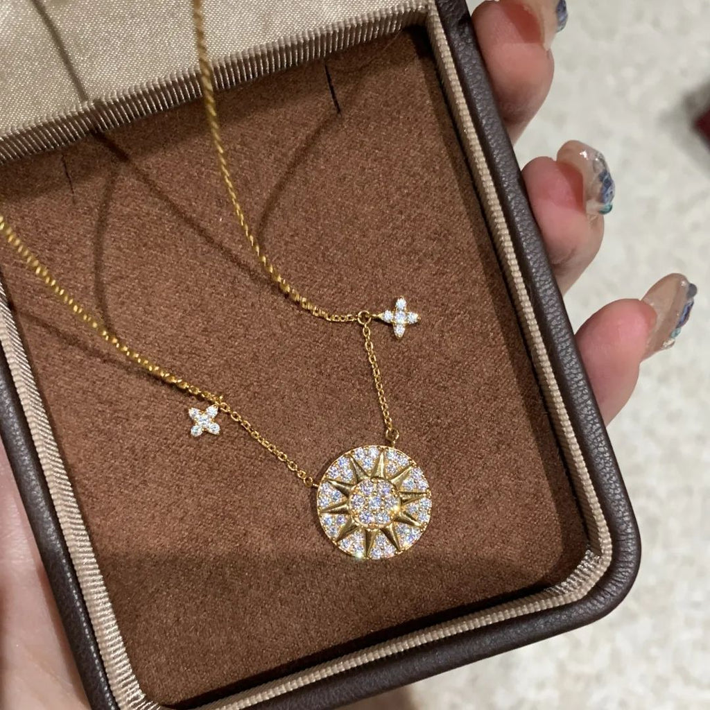 Clover Cubic Zirconia 18K Gold Anti Tarnish Necklace For Women Bulk