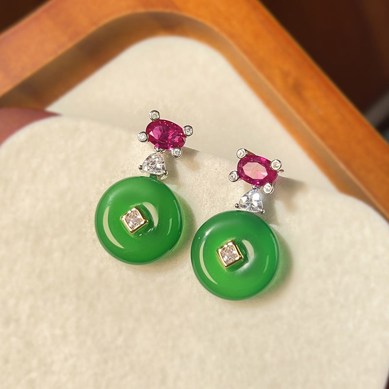 Green Pink White Silver CZ Anti Tarnish Pendant Earring Bulk