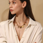 Heart Stainless Steel 18K Gold Charm Link Chain Necklace Women Bulk