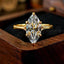Gold Silver Marquise Cut Cubic Zirconia Copper Adjustable Ring For Women Bulk
