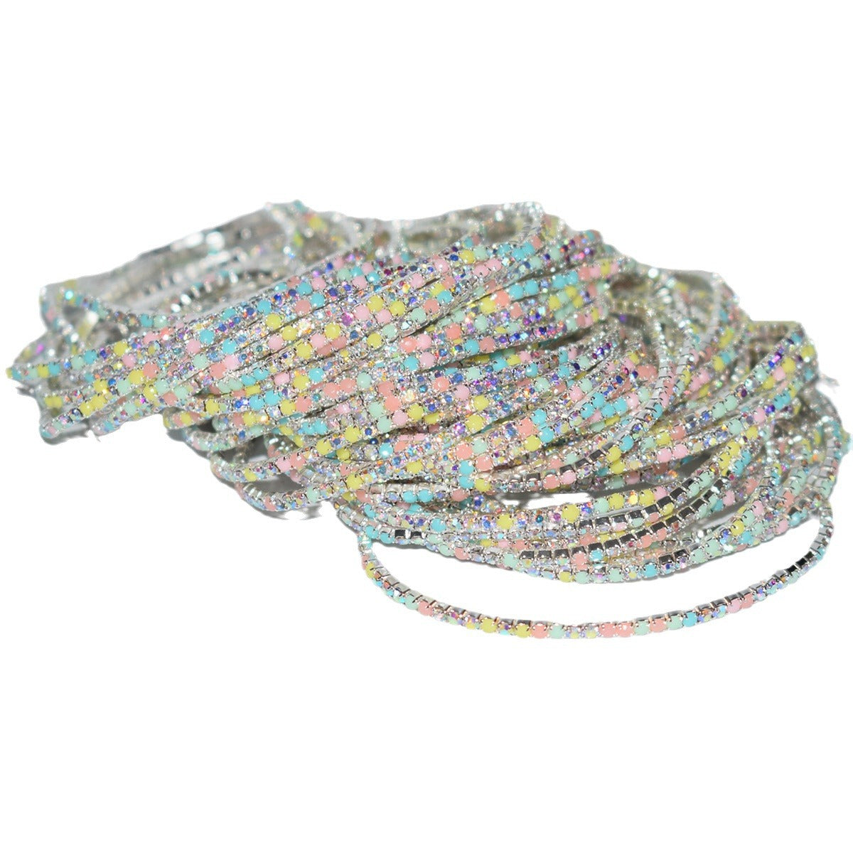 18K Gold Silver Multi Rhinestone Bracelet Bangle Adjustable Women Bulk