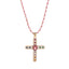 Cross Rosary Prayer Crystal Enamel 18K Gold Thread Anti Tarnish Necklace Pendant For Women