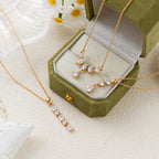 Gold Pear Cut Cubic Zirconia Anti Tarnish Copper Necklace For Women Bulk