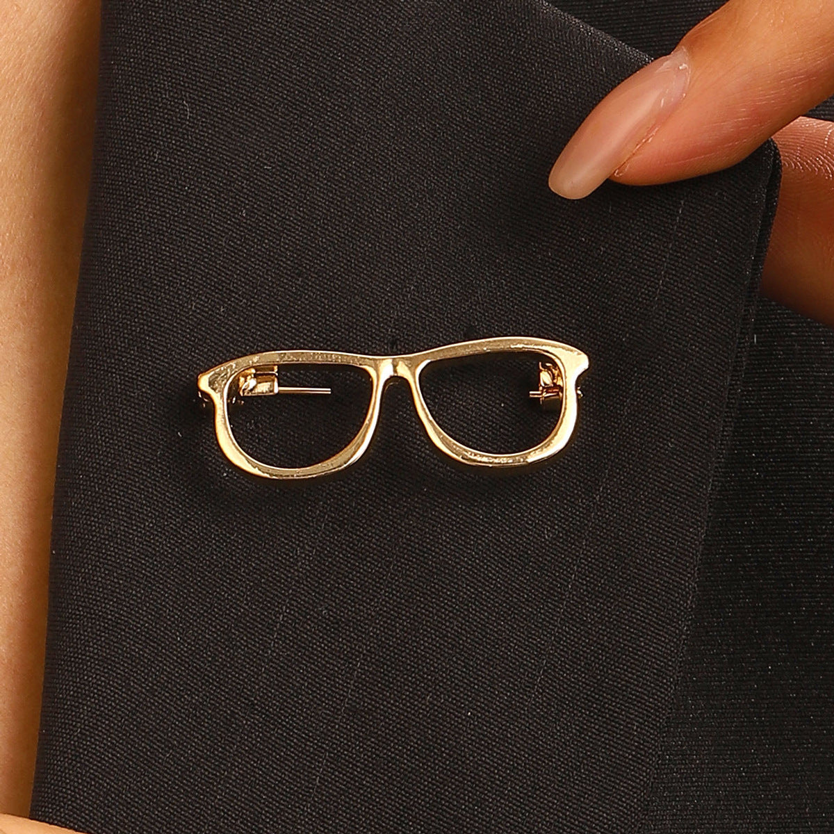 Modern Eyeglass Gold Silver Plated Plain Alloy Brooch For Unisex Bulk
