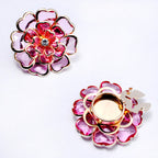 Bulk Multi Color Designer Flower Style Gold Crystal Brass Button Cover