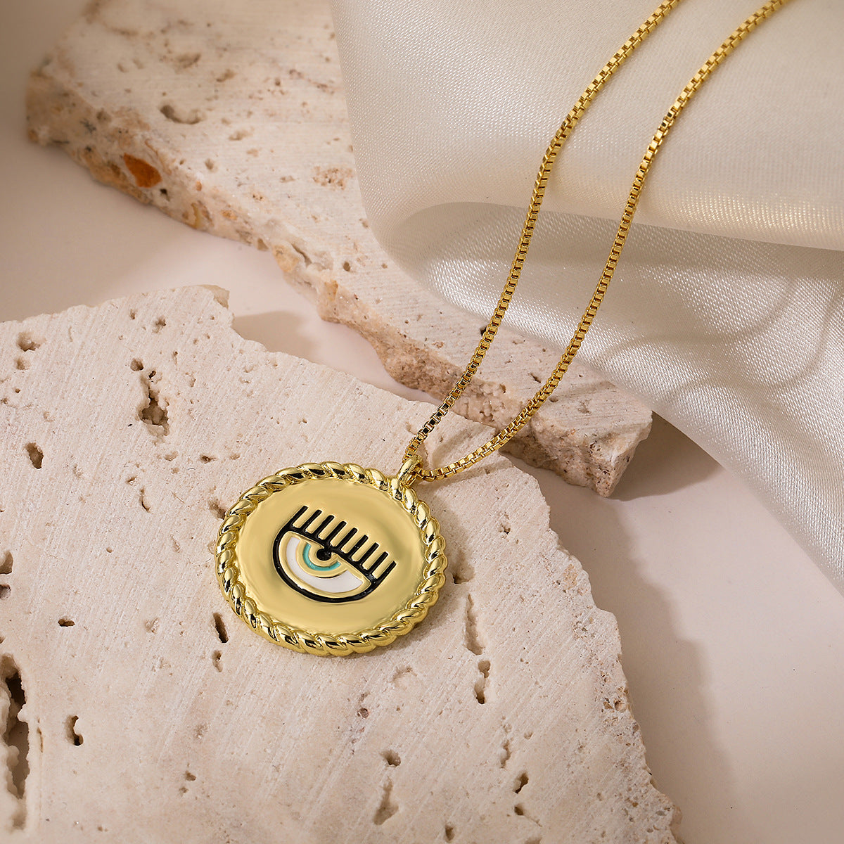 Multi Color Evil Eye Gold Plated Copper Necklace Combo Set For Women Bulk