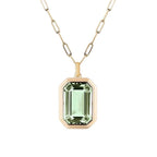 Multi Color Emerald Cut Gold Plated Crystal Copper Pendant Chain Bulk