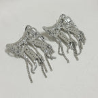 Sparkling Diamond Zircon Bow Silver CZ Dangler Earring Bulk