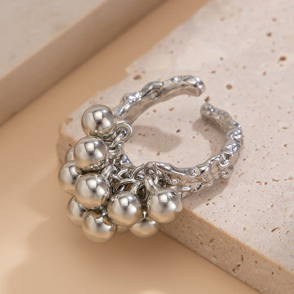 Wholesale Designer Cluster Silver Plated Plain Adjustable Fancy Ring Main image