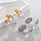 Gold Silver Chunky Shape Plain Copper Hoop Earrings For Women Bulk