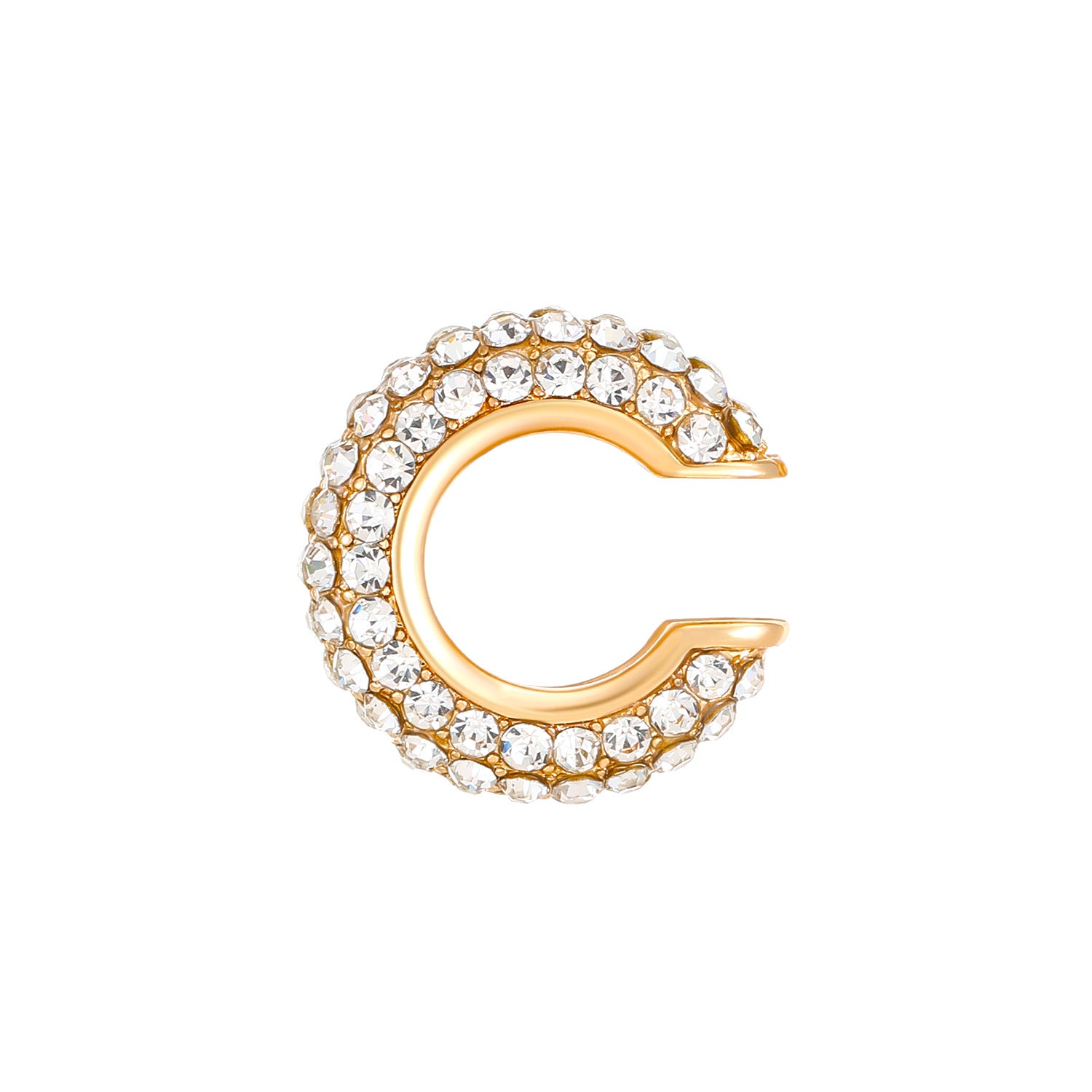Studded Gold CZ Anti Tarnish Air Cuff Stud Earring Pack Of 2 Bulk