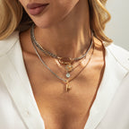Designer Multi Layer Gold Silver Plated Charm Chain Necklace Wholesale