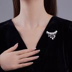 White Silver Plated Pearl Copper Anti Tarnish Brooch For Women Bulk
