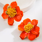 Flower Floral Enamel 18K Gold Multicolour Stud Earring For Women Bulk